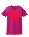 Big Red Heart Valentine's Day Womens Dark T-Shirt-TooLoud-Hot-Pink-Small-Davson Sales