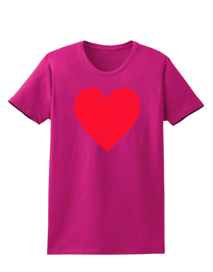 Big Red Heart Valentine's Day Womens Dark T-Shirt-TooLoud-Black-X-Small-Davson Sales