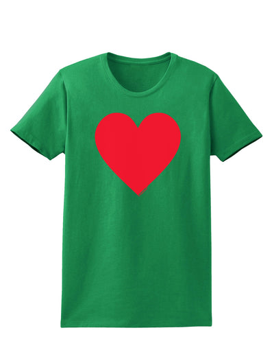 Big Red Heart Valentine's Day Womens Dark T-Shirt-TooLoud-Kelly-Green-X-Small-Davson Sales