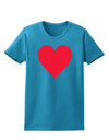 Big Red Heart Valentine's Day Womens Dark T-Shirt-TooLoud-Turquoise-X-Small-Davson Sales