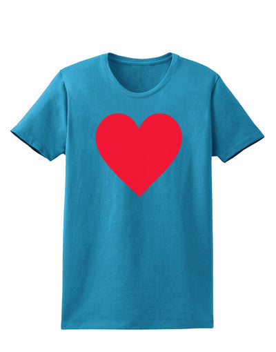 Big Red Heart Valentine's Day Womens Dark T-Shirt-TooLoud-Turquoise-X-Small-Davson Sales