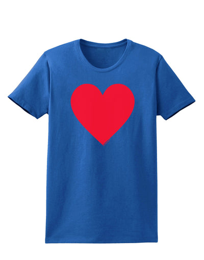 Big Red Heart Valentine's Day Womens Dark T-Shirt-TooLoud-Royal-Blue-X-Small-Davson Sales