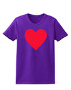 Big Red Heart Valentine's Day Womens Dark T-Shirt-TooLoud-Purple-X-Small-Davson Sales