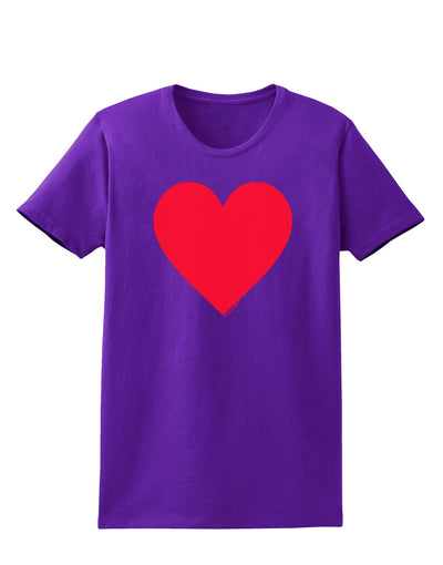 Big Red Heart Valentine's Day Womens Dark T-Shirt-TooLoud-Purple-X-Small-Davson Sales