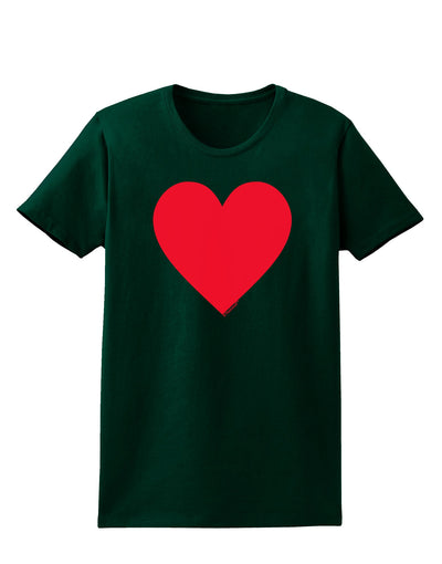 Big Red Heart Valentine's Day Womens Dark T-Shirt-TooLoud-Forest-Green-Small-Davson Sales