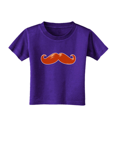 Big Redhead Mustache Toddler T-Shirt Dark-Toddler T-Shirt-TooLoud-Purple-2T-Davson Sales