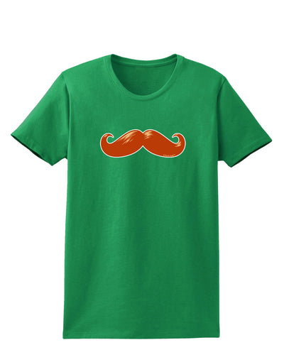 Big Redhead Mustache Womens Dark T-Shirt-TooLoud-Kelly-Green-X-Small-Davson Sales