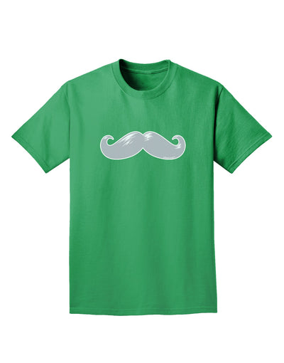 Big Silver White Mustache Adult Dark T-Shirt-Mens T-Shirt-TooLoud-Kelly-Green-Small-Davson Sales