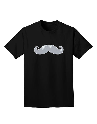 Big Silver White Mustache Adult Dark T-Shirt-Mens T-Shirt-TooLoud-Black-Small-Davson Sales