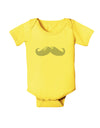 Big Silver White Mustache Baby Romper Bodysuit-Baby Romper-TooLoud-Yellow-06-Months-Davson Sales