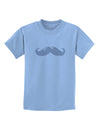 Big Silver White Mustache Childrens T-Shirt-Childrens T-Shirt-TooLoud-Light-Blue-X-Small-Davson Sales