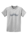 Big Silver White Mustache Childrens T-Shirt-Childrens T-Shirt-TooLoud-AshGray-X-Small-Davson Sales