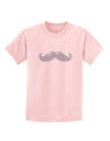 Big Silver White Mustache Childrens T-Shirt-Childrens T-Shirt-TooLoud-PalePink-X-Small-Davson Sales