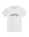 Big Silver White Mustache Childrens T-Shirt-Childrens T-Shirt-TooLoud-White-X-Small-Davson Sales