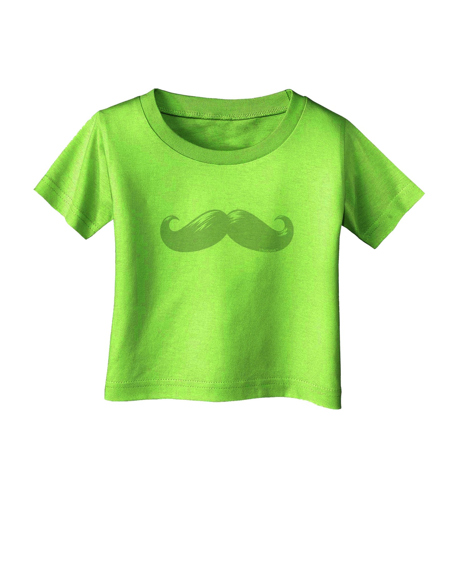 Big Silver White Mustache Infant T-Shirt-Infant T-Shirt-TooLoud-Lime-Green-06-Months-Davson Sales