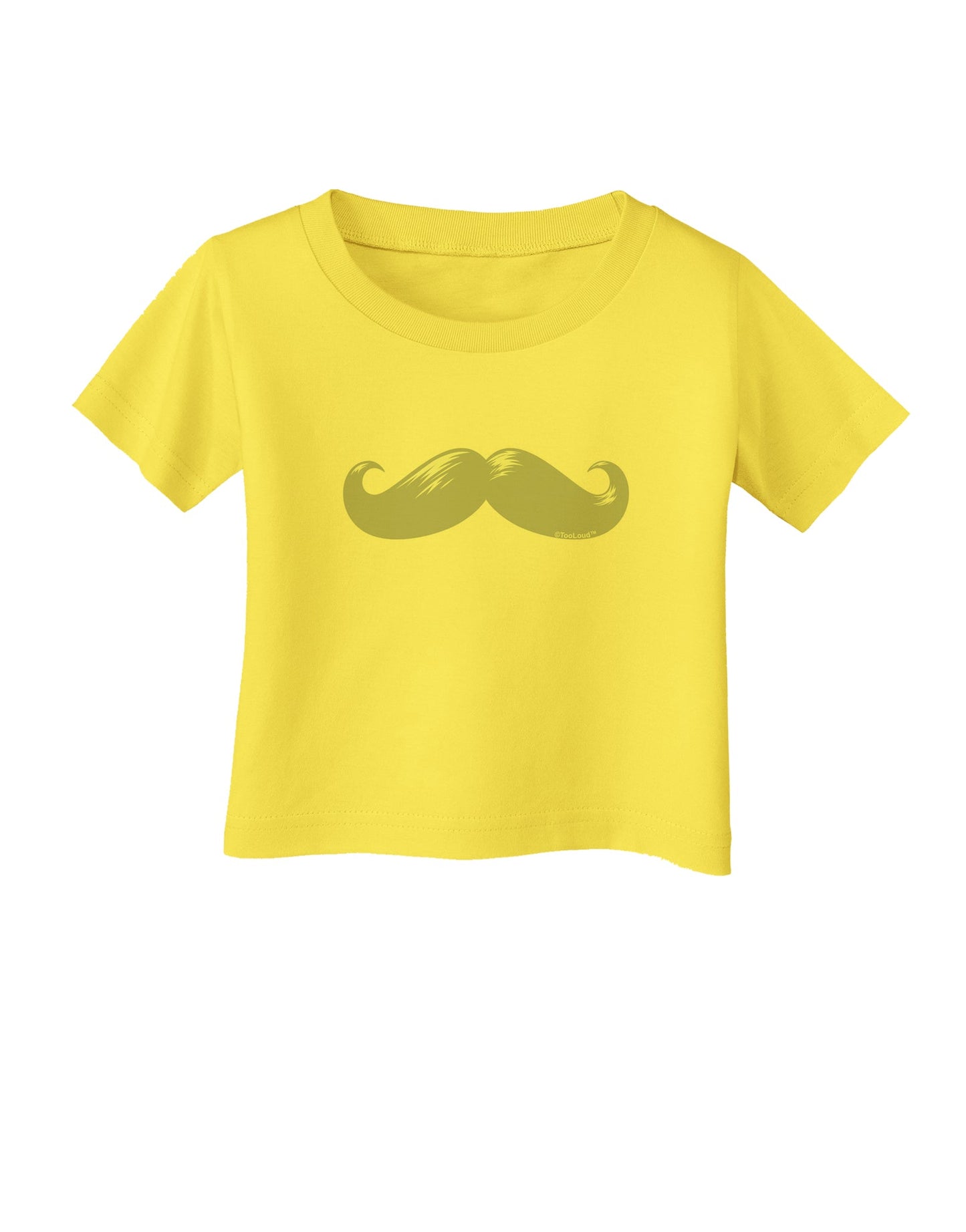 Big Silver White Mustache Infant T-Shirt-Infant T-Shirt-TooLoud-Yellow-06-Months-Davson Sales