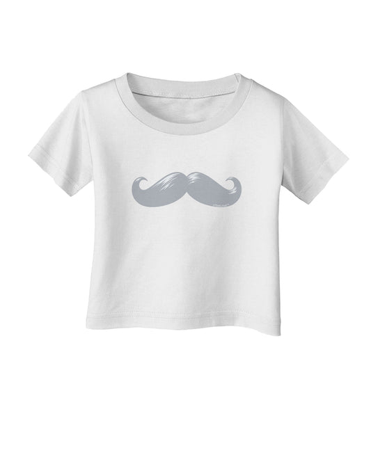 Big Silver White Mustache Infant T-Shirt-Infant T-Shirt-TooLoud-White-06-Months-Davson Sales