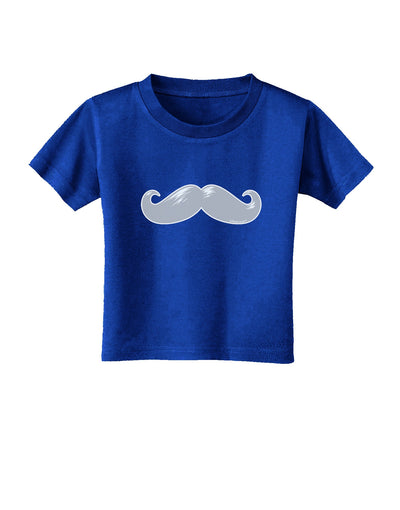 Big Silver White Mustache Toddler T-Shirt Dark-Toddler T-Shirt-TooLoud-Royal-Blue-2T-Davson Sales