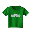 Big Silver White Mustache Toddler T-Shirt Dark-Toddler T-Shirt-TooLoud-Clover-Green-2T-Davson Sales