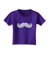 Big Silver White Mustache Toddler T-Shirt Dark-Toddler T-Shirt-TooLoud-Purple-2T-Davson Sales