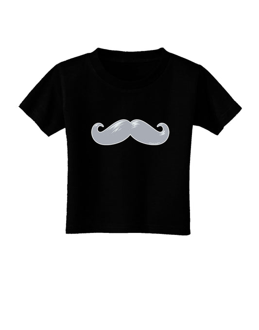 Big Silver White Mustache Toddler T-Shirt Dark-Toddler T-Shirt-TooLoud-Black-2T-Davson Sales