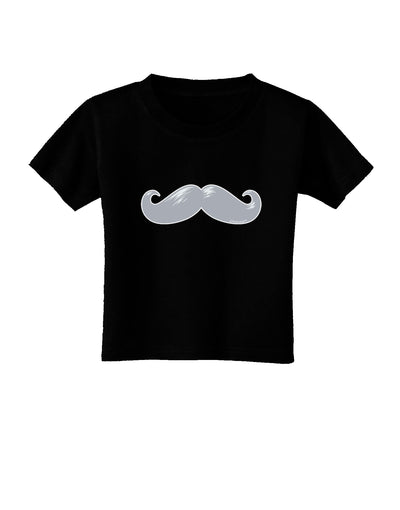 Big Silver White Mustache Toddler T-Shirt Dark-Toddler T-Shirt-TooLoud-Black-2T-Davson Sales