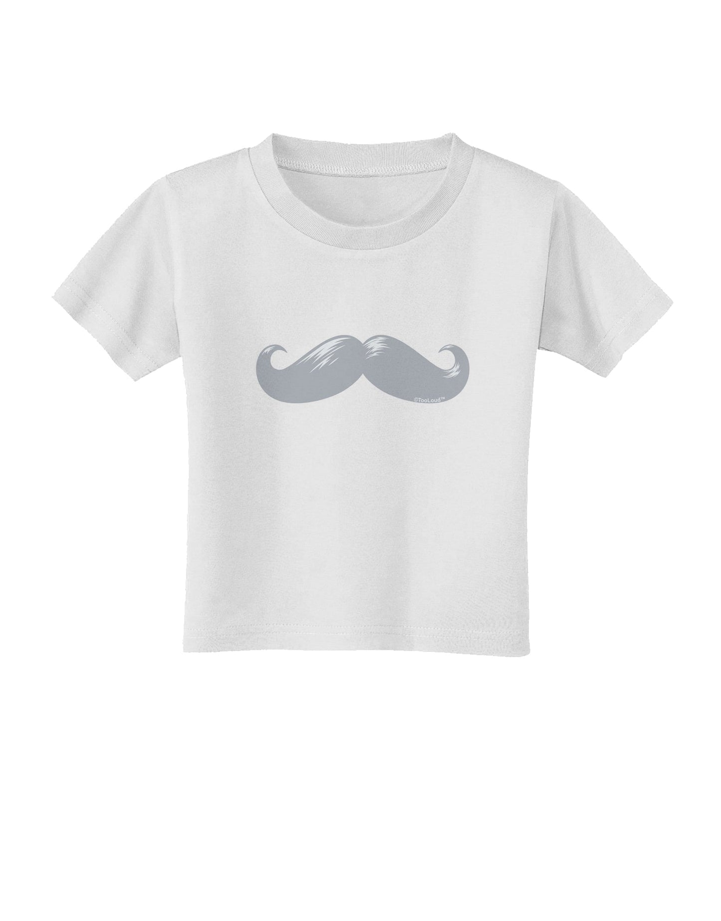 Big Silver White Mustache Toddler T-Shirt-Toddler T-Shirt-TooLoud-White-2T-Davson Sales
