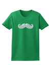 Big Silver White Mustache Womens Dark T-Shirt-TooLoud-Kelly-Green-X-Small-Davson Sales