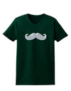 Big Silver White Mustache Womens Dark T-Shirt-TooLoud-Forest-Green-Small-Davson Sales