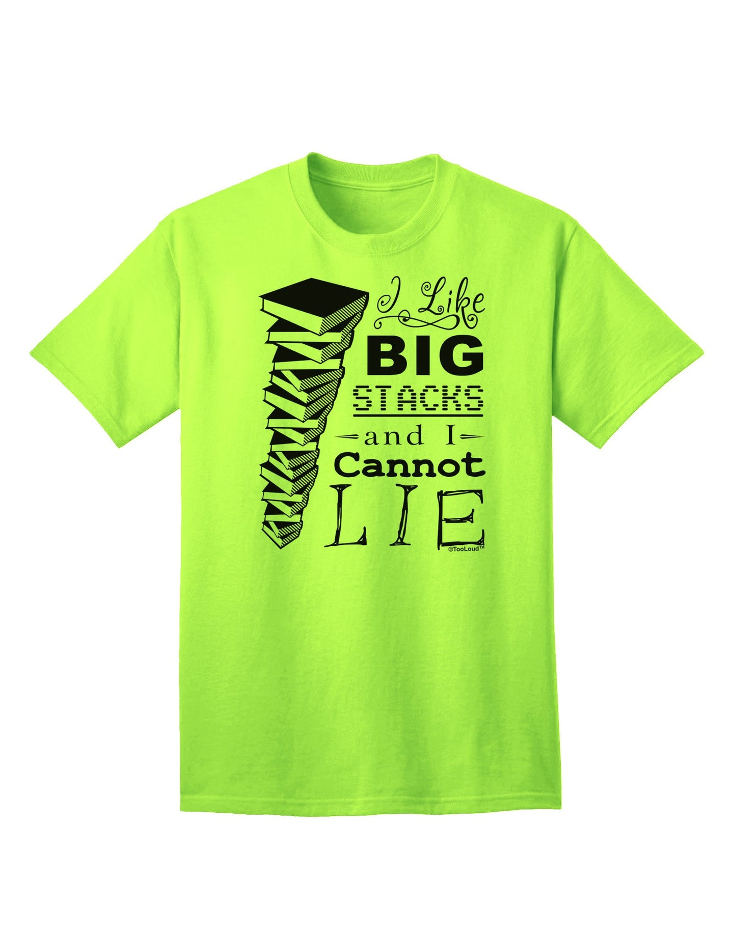 Big Stacks Enthusiast - Book Lover's Adult T-Shirt-Mens T-shirts-TooLoud-Neon-Green-Small-Davson Sales