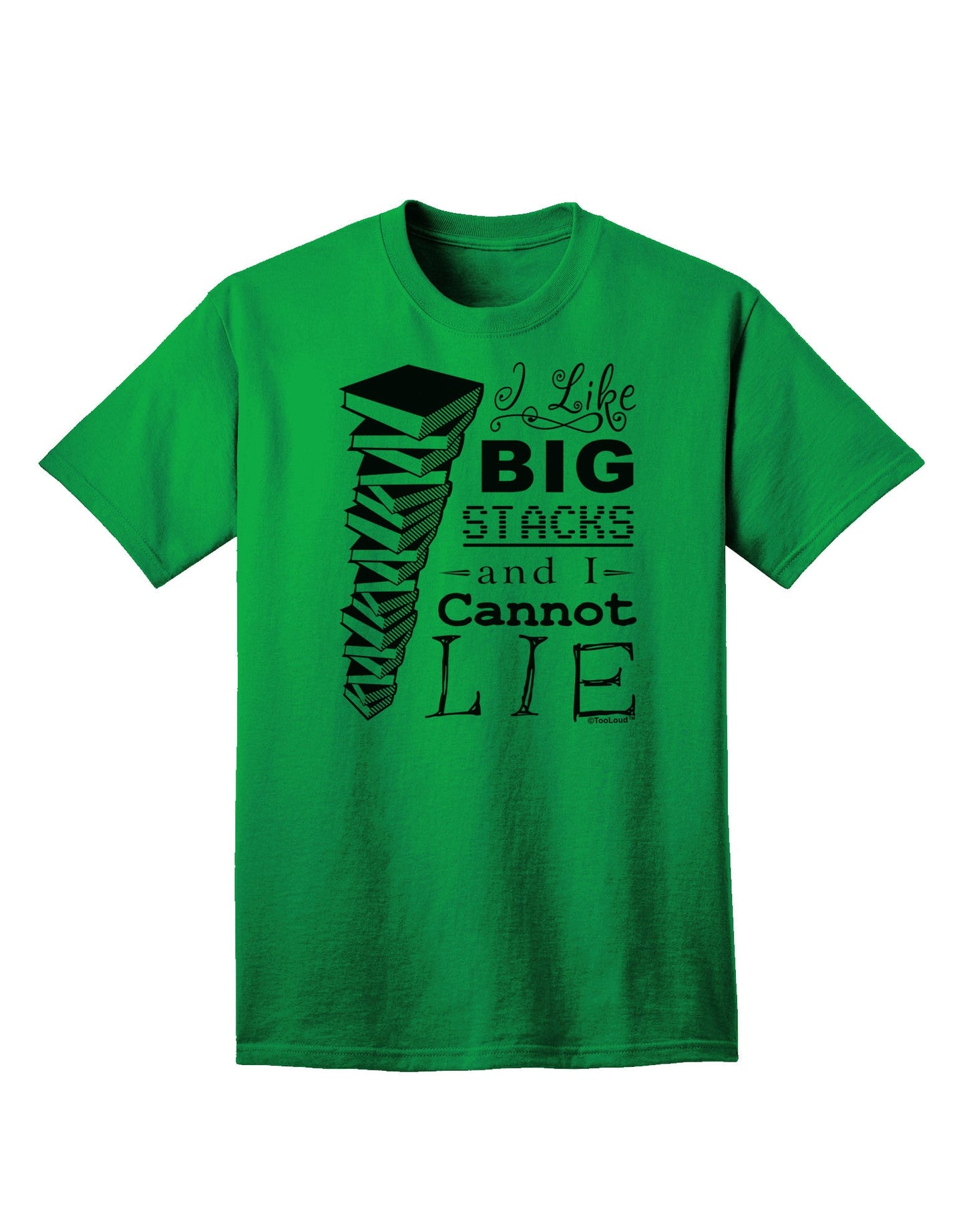Big Stacks Enthusiast - Book Lover's Adult T-Shirt-Mens T-shirts-TooLoud-Kelly-Green-Small-Davson Sales