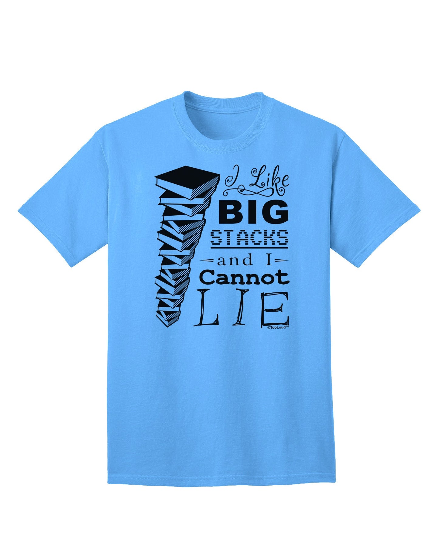 Big Stacks Enthusiast - Book Lover's Adult T-Shirt-Mens T-shirts-TooLoud-Aquatic-Blue-Small-Davson Sales
