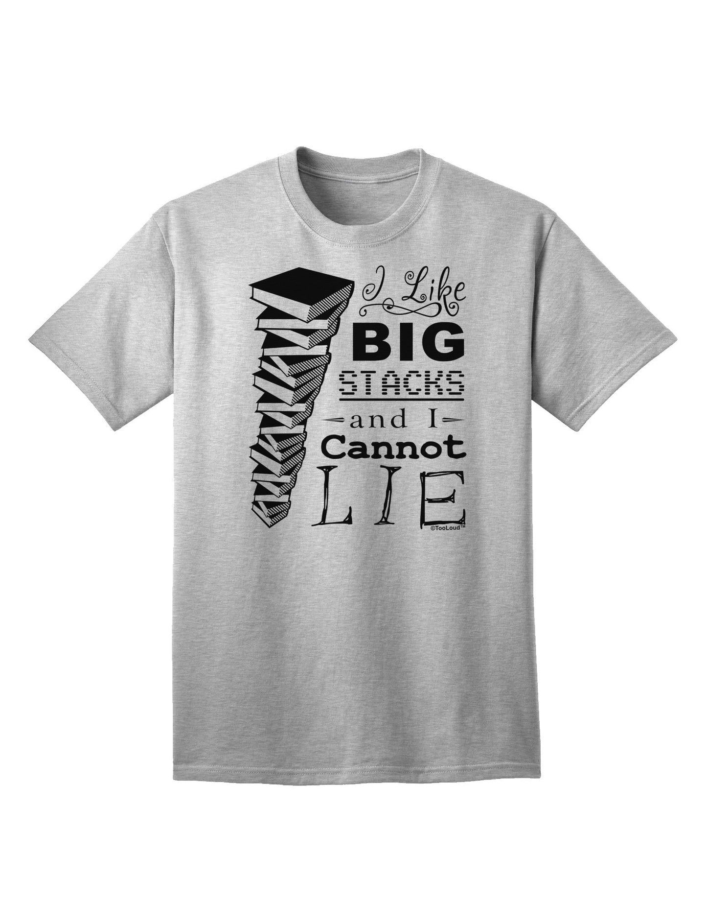 Big Stacks Enthusiast - Book Lover's Adult T-Shirt-Mens T-shirts-TooLoud-AshGray-Small-Davson Sales