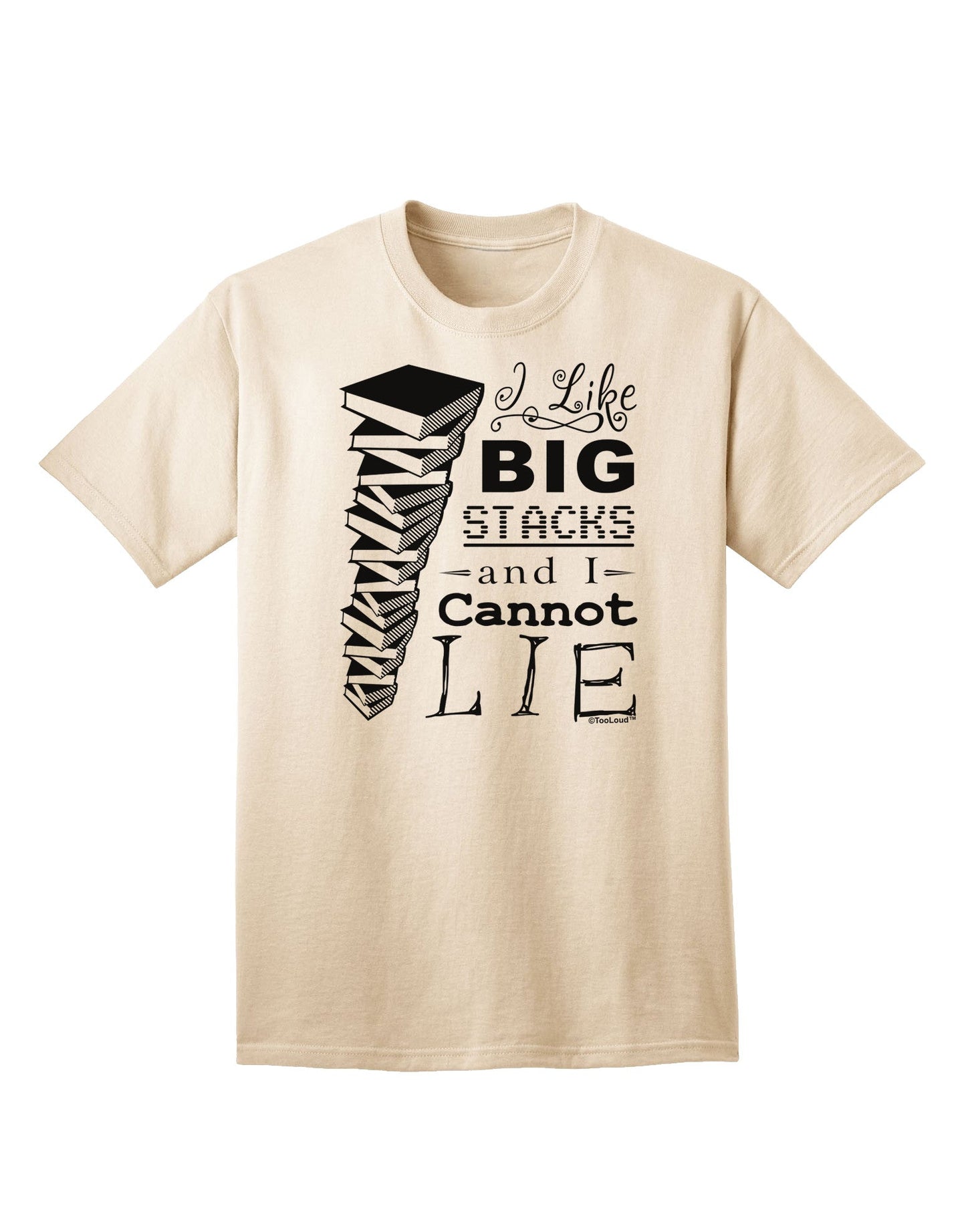 Big Stacks Enthusiast - Book Lover's Adult T-Shirt-Mens T-shirts-TooLoud-Natural-Small-Davson Sales