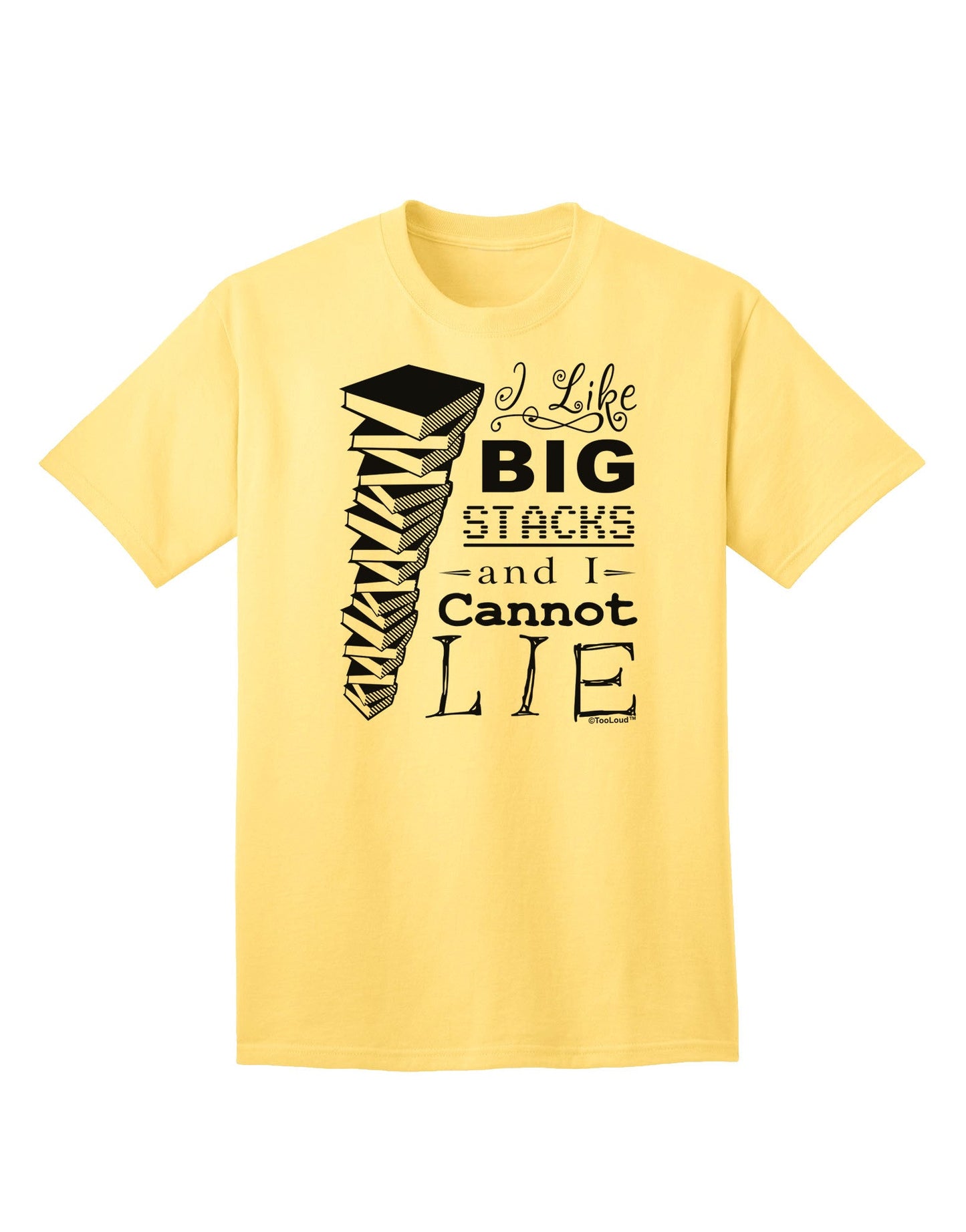Big Stacks Enthusiast - Book Lover's Adult T-Shirt-Mens T-shirts-TooLoud-Yellow-Small-Davson Sales