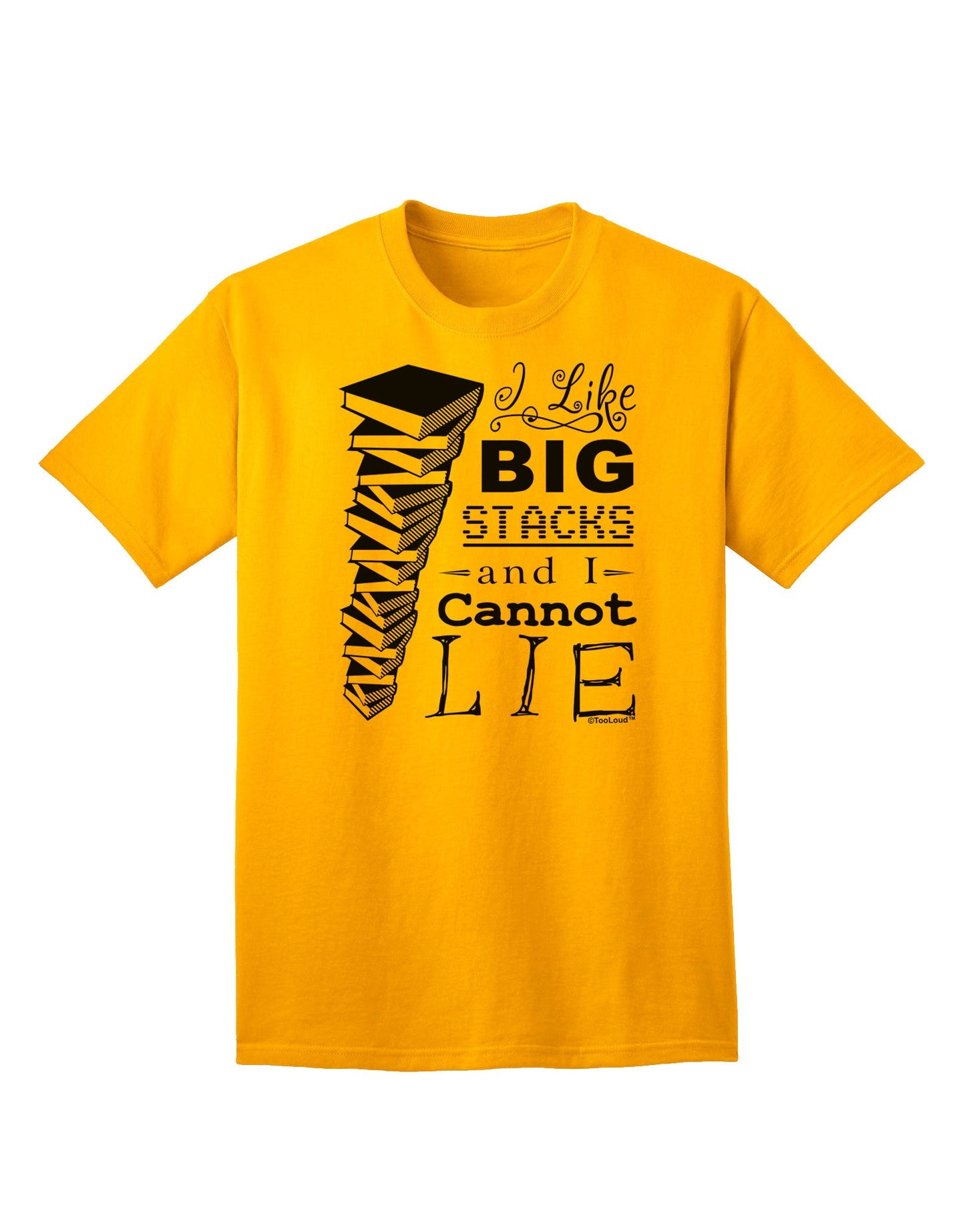 Big Stacks Enthusiast - Book Lover's Adult T-Shirt-Mens T-shirts-TooLoud-Gold-Small-Davson Sales
