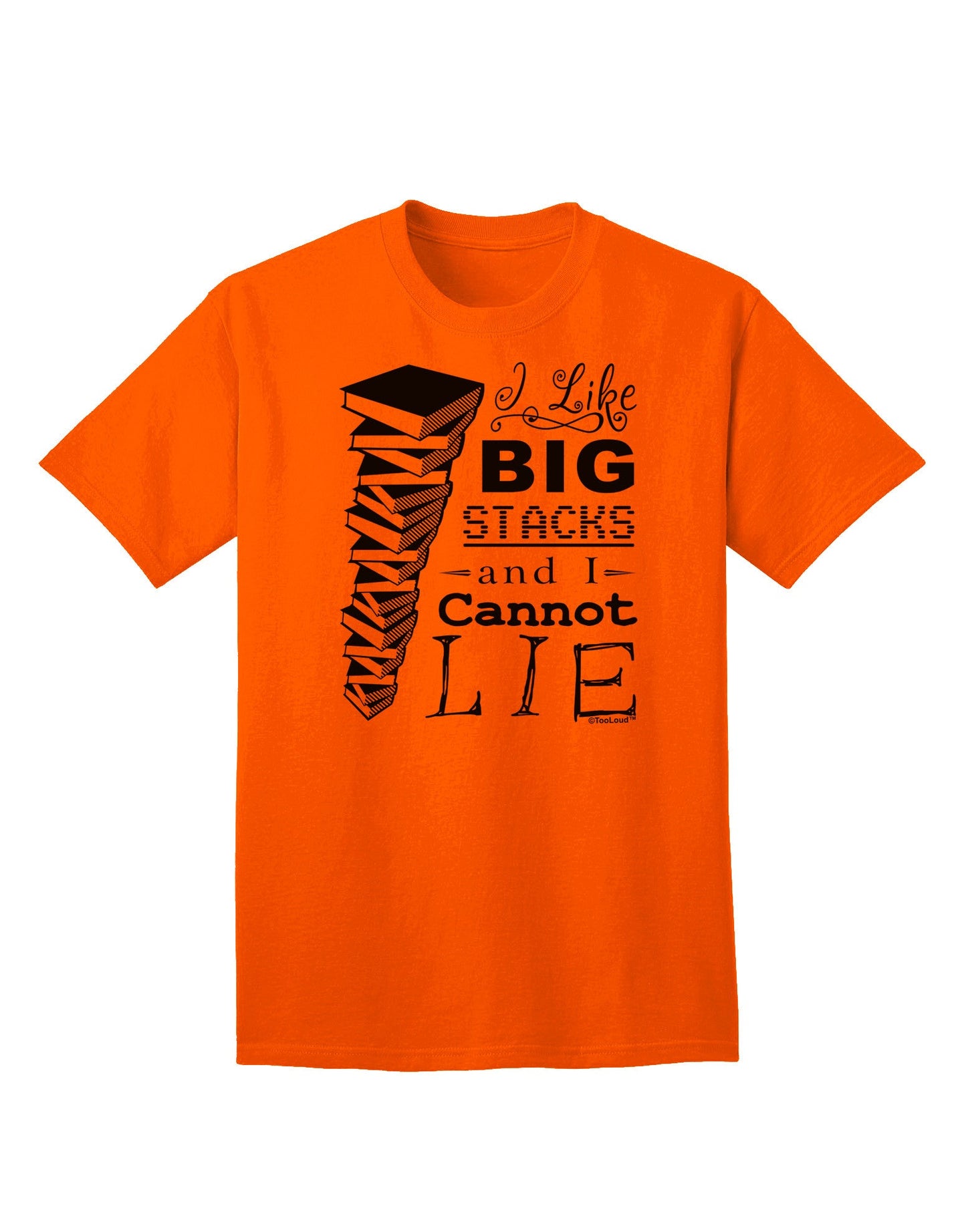 Big Stacks Enthusiast - Book Lover's Adult T-Shirt-Mens T-shirts-TooLoud-Orange-Small-Davson Sales