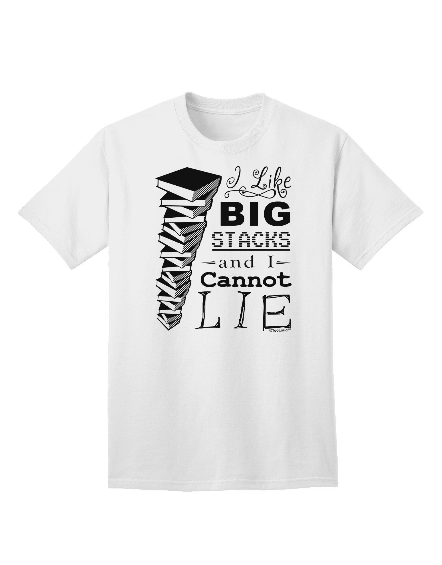 Big Stacks Enthusiast - Book Lover's Adult T-Shirt-Mens T-shirts-TooLoud-White-Small-Davson Sales