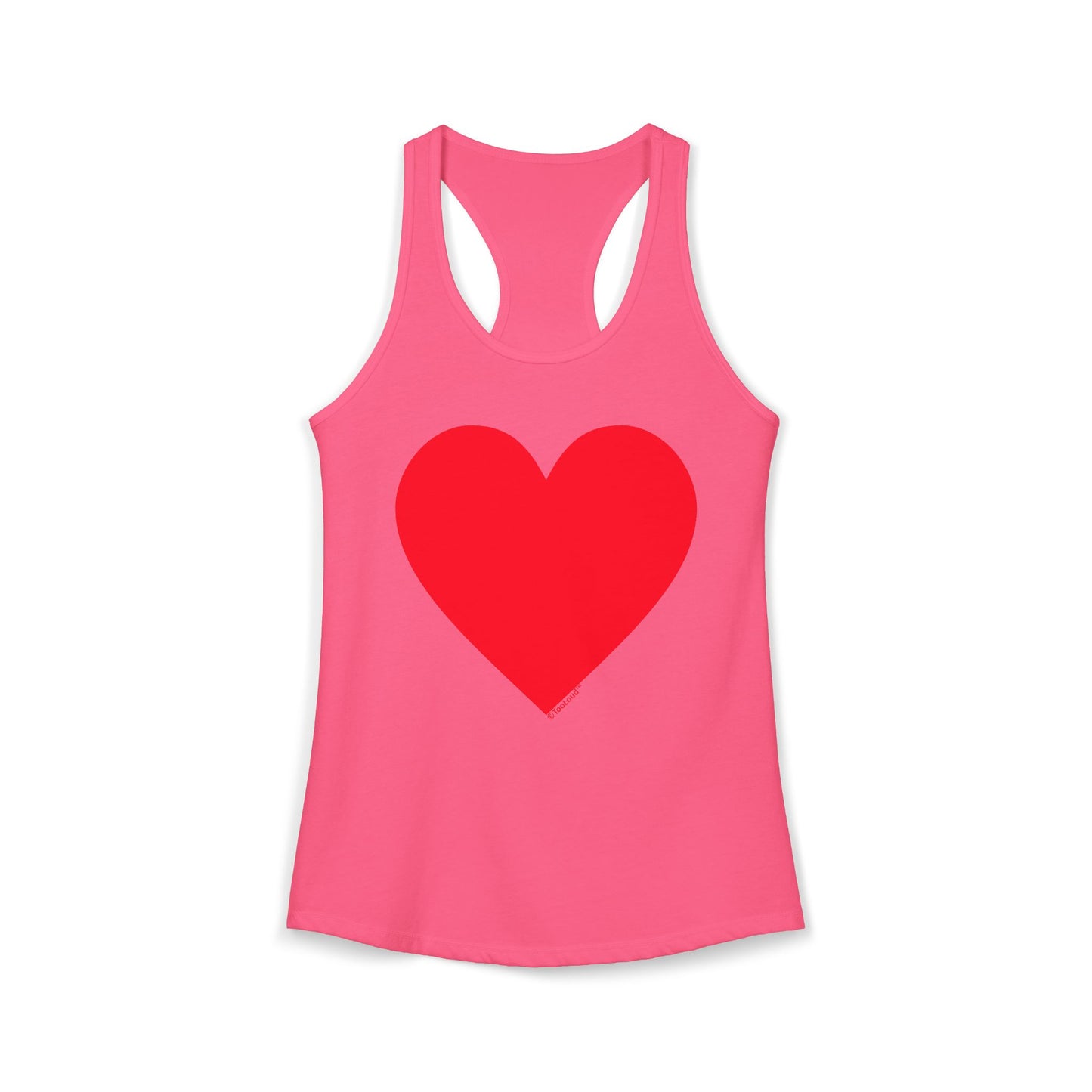 Big Red Heart Valentine's Day Womens Racerback Tank Top
