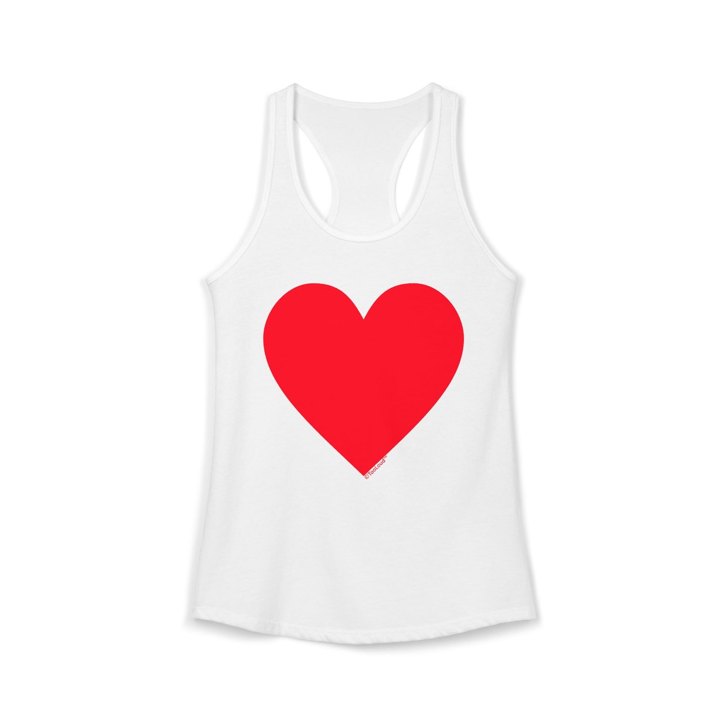 Big Red Heart Valentine's Day Womens Racerback Tank Top