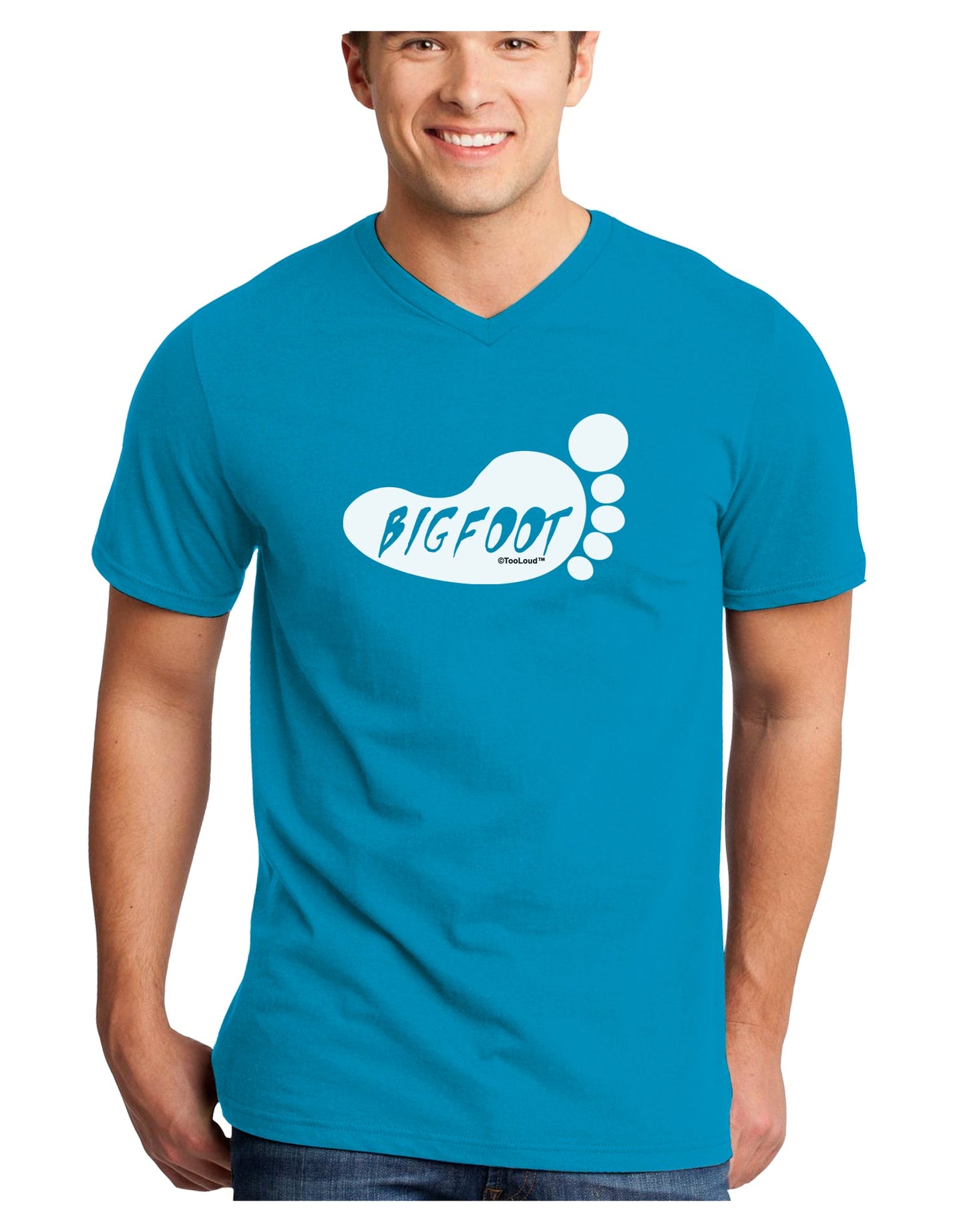 Bigfoot Adult Dark V-Neck T-Shirt by TooLoud-Mens V-Neck T-Shirt-TooLoud-Turquoise-Small-Davson Sales