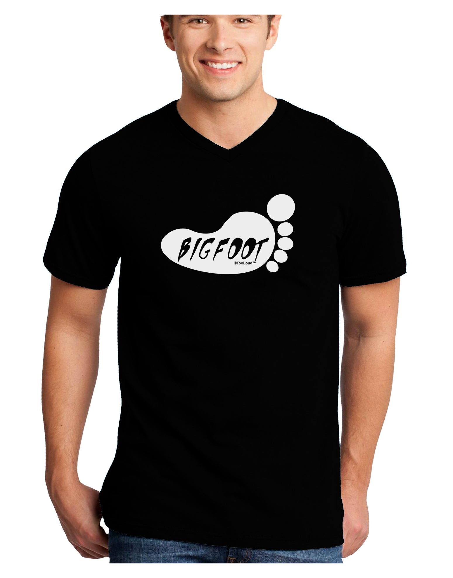 Bigfoot Adult Dark V-Neck T-Shirt by TooLoud-Mens V-Neck T-Shirt-TooLoud-Black-Small-Davson Sales