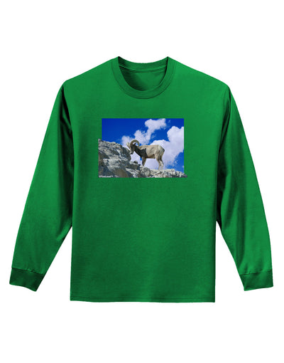 Bighorn Ram Adult Long Sleeve Dark T-Shirt-TooLoud-Kelly-Green-Small-Davson Sales