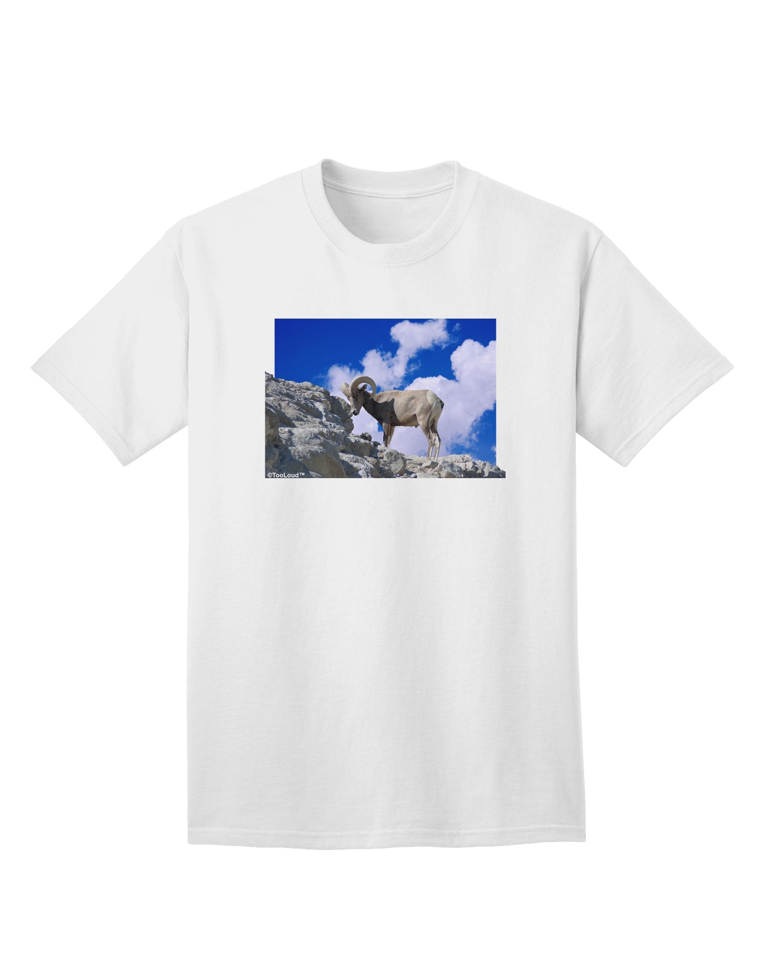 Bighorn Ram Adult T-Shirt-Mens T-Shirt-TooLoud-White-Small-Davson Sales