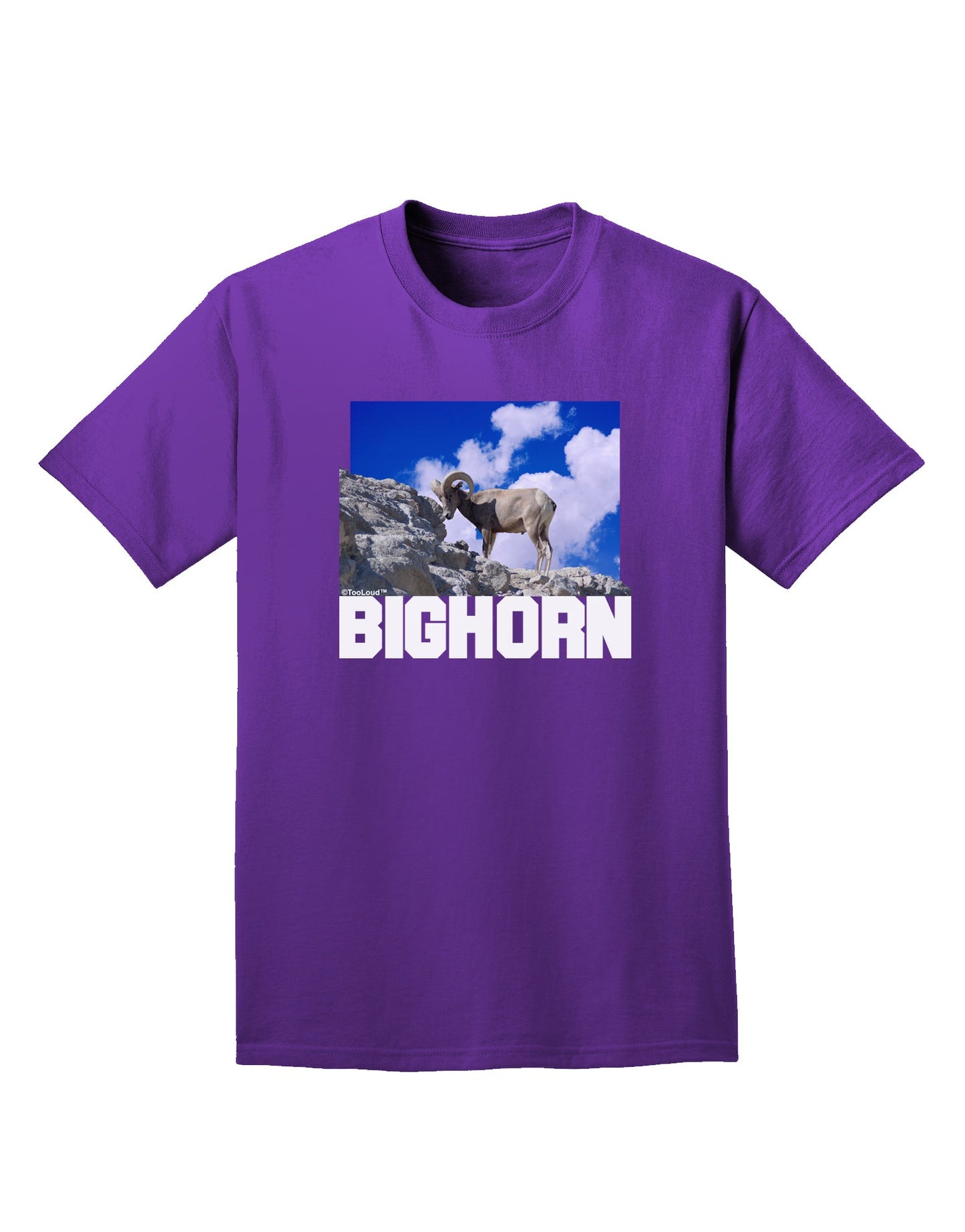Bighorn Ram Text Adult Dark T-Shirt-Mens T-Shirt-TooLoud-Purple-Small-Davson Sales