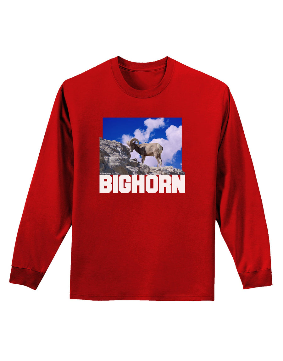 Bighorn Ram Text Adult Long Sleeve Dark T-Shirt-TooLoud-Black-Small-Davson Sales