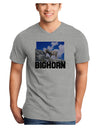 Bighorn Ram Text Adult V-Neck T-shirt-Mens V-Neck T-Shirt-TooLoud-HeatherGray-Small-Davson Sales