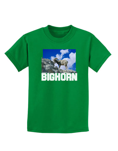 Bighorn Ram Text Childrens Dark T-Shirt-Childrens T-Shirt-TooLoud-Kelly-Green-X-Small-Davson Sales