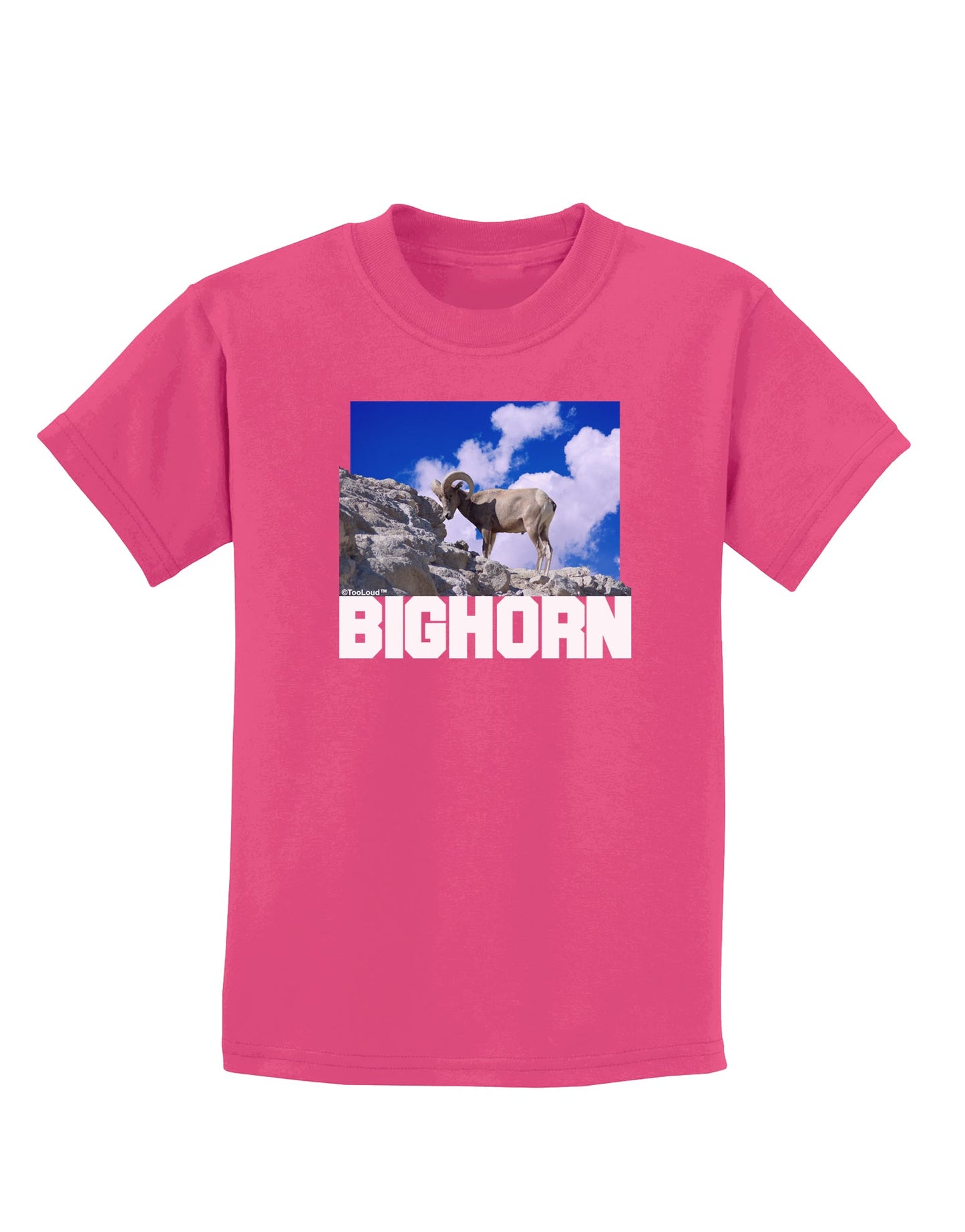 Bighorn Ram Text Childrens Dark T-Shirt-Childrens T-Shirt-TooLoud-Sangria-X-Small-Davson Sales