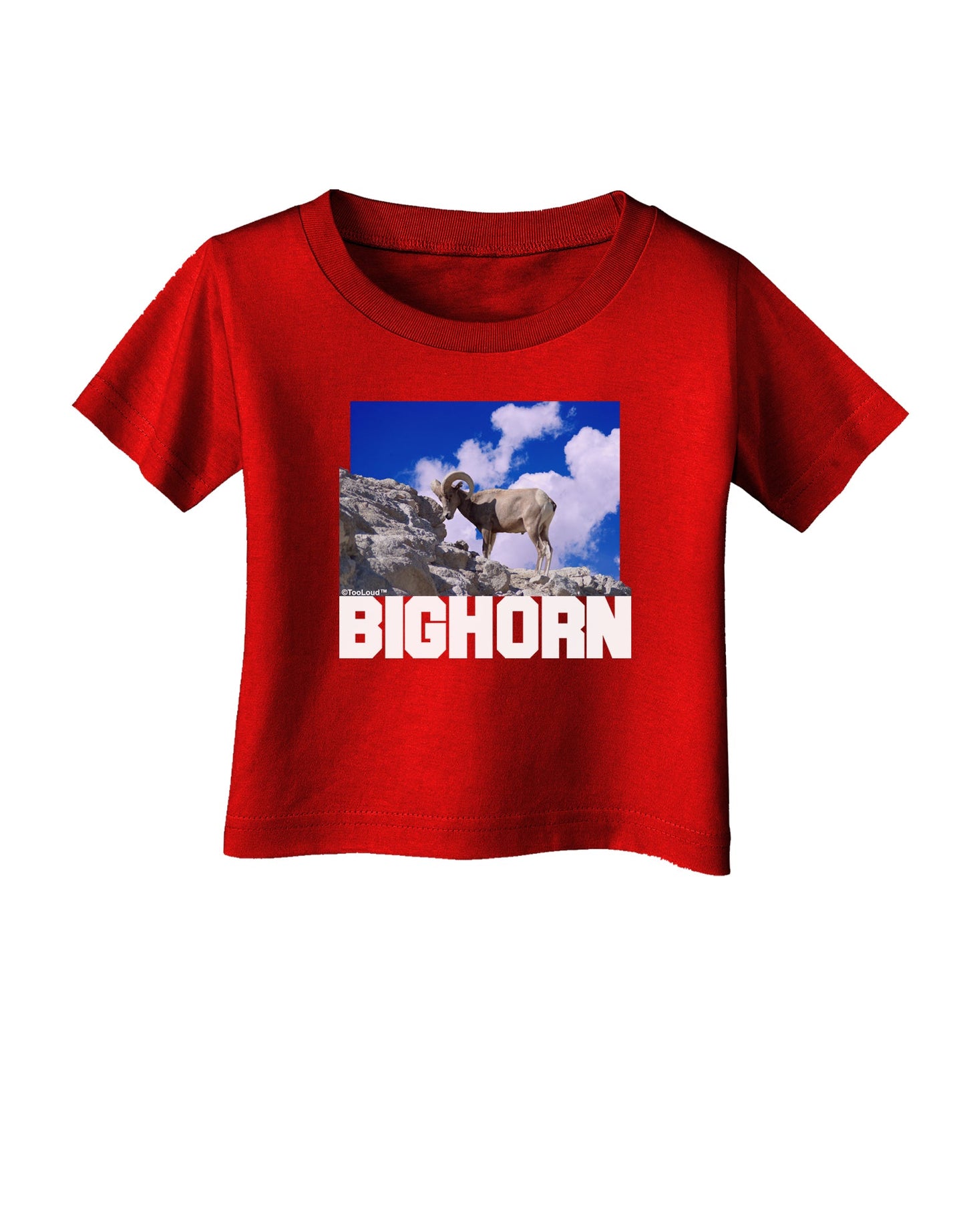 Bighorn Ram Text Infant T-Shirt Dark-Infant T-Shirt-TooLoud-Red-06-Months-Davson Sales